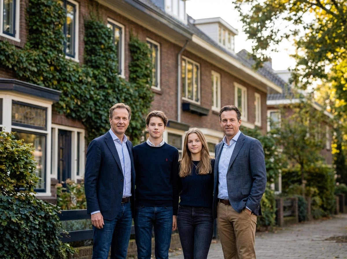 Nederlands gezin voor hun woning