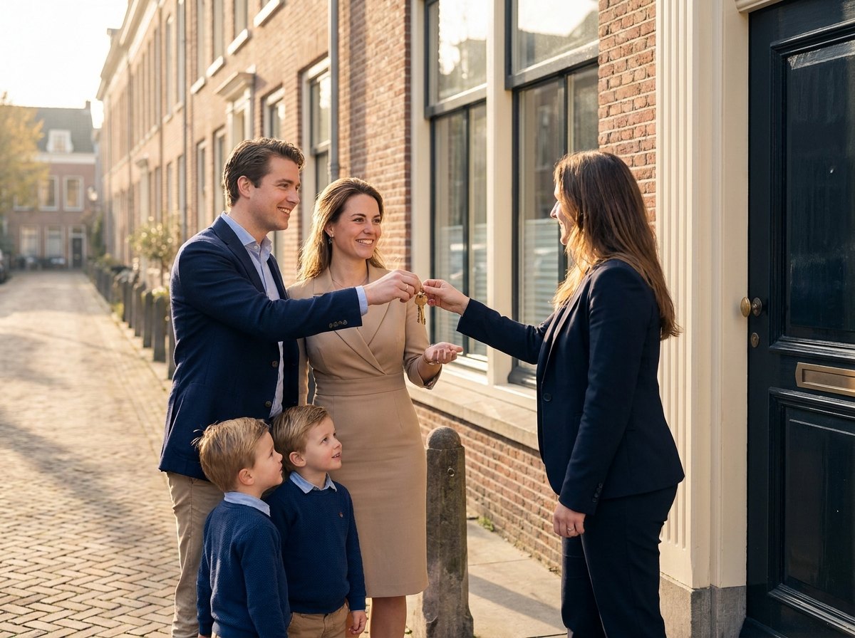 Jong gezin krijgt de sleutels van hun nieuwe woning