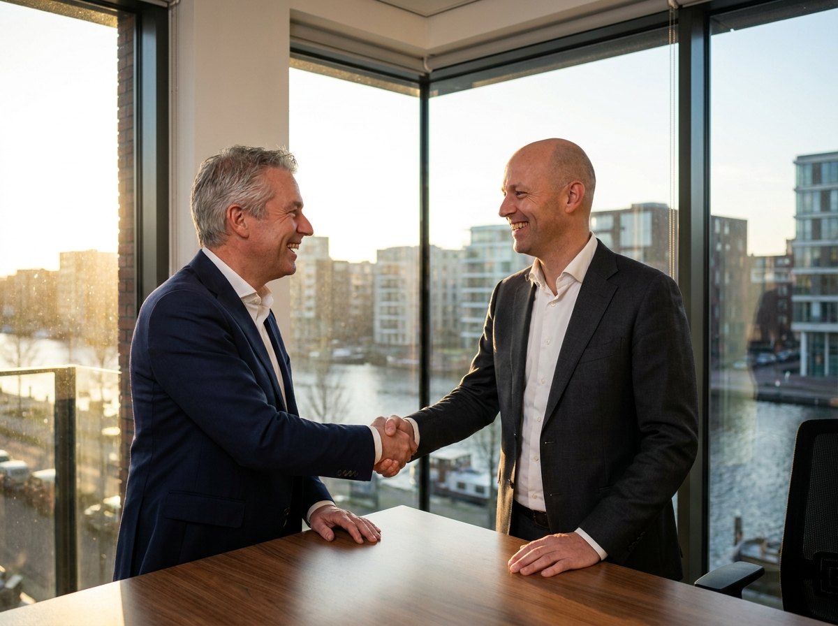Twee mannen geven elkaar een handdruk