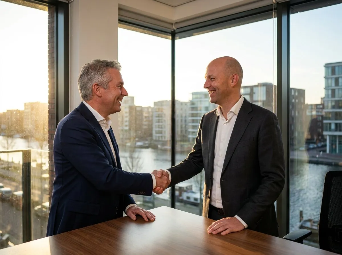 Twee mannen geven elkaar een handdruk